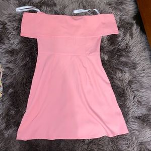 Pink off shoulder dress